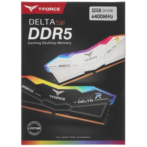 Оперативная память 32 Gb 6400 MHz Team Group T-FORCE DELTA RGB White (FF4D532G6400HC40BDC01)