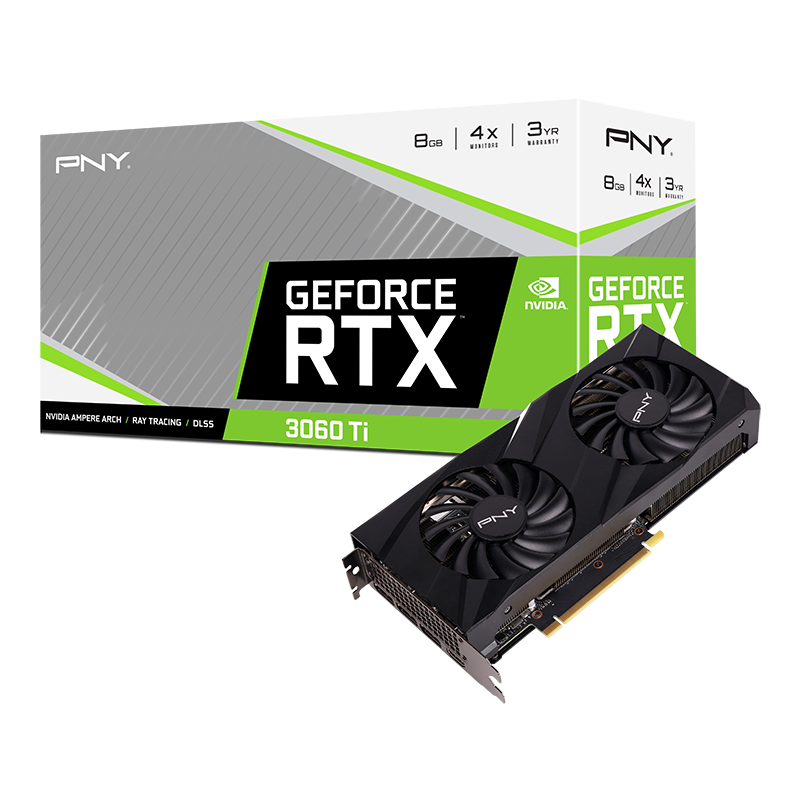 Видеокарта PNY (VCG3060T8LDFBPB1) GeForce RTX 3060 Ti 8GB VERTO Dual Fan LHR