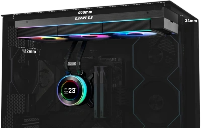 Система жидкостного охлаждения для процессора Lian Li HydroShift II LCD-C 360R GHS2LCD36RB ARGB Black (G89.GHS2LCD36RB.R0)