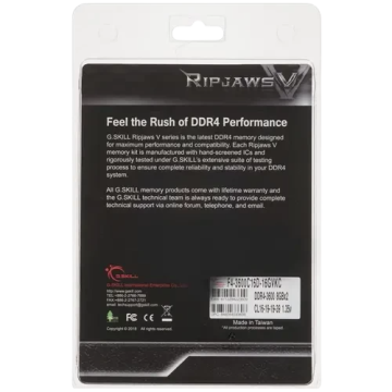 Оперативная память 16 Gb 3600 MHz G.Skill RIPJAWS V (F4-3600C16D-16GVKC)