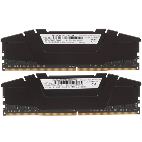 Оперативная память 16 Gb 3600 MHz G.Skill RIPJAWS V (F4-3600C16D-16GVKC)