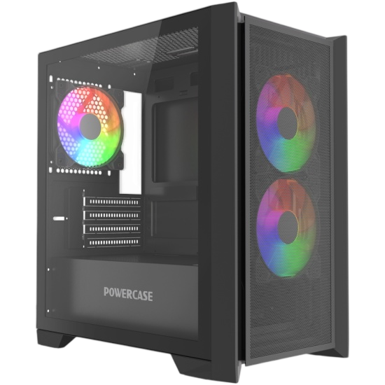 Компьютерный корпус Powercase ALISIO Micro Z3B ARGB V2 ARGB Black (CAMZB-A3-V2)