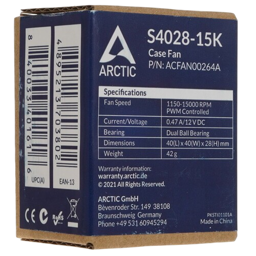 Вентилятор для корпуса Arctic Cooling S4028-15K ACFAN00264A
