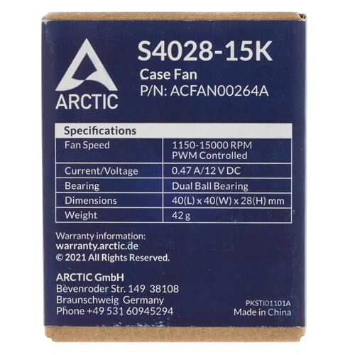 Вентилятор для корпуса Arctic Cooling S4028-15K ACFAN00264A