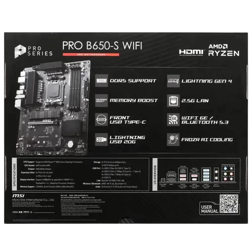 Материнская плата MSI PRO B650-S WIFI
