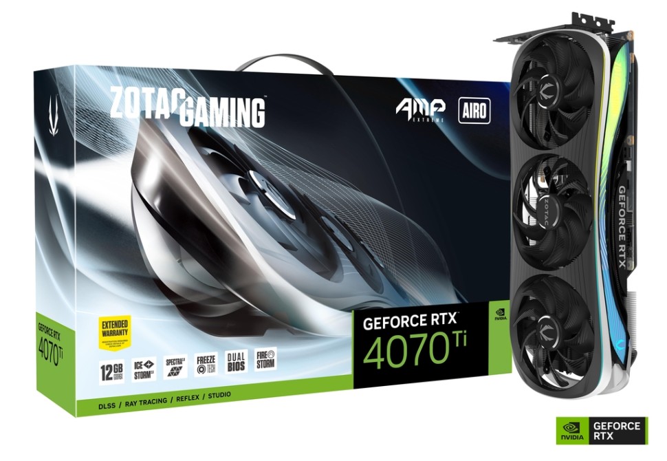 Видеокарта ZOTAC (ZT-D40710B-10P) GeForce RTX 4070 Ti 12Gb AMP EXTREME AIRO