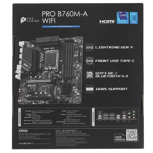 Материнская плата MSI PRO B760M-A WIFI