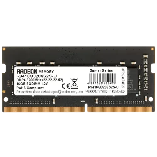 Оперативная память 16 Gb 3200 MHz AMD R9 GAMERS SERIES SODIMM (R9416G3206S2S-UO)
