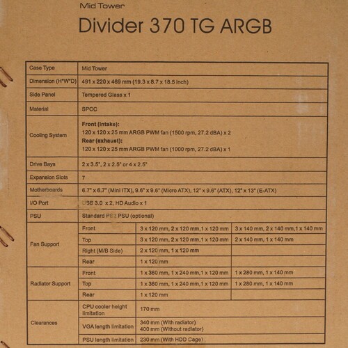 Компьютерный корпус Thermaltake DIVIDER 370 TG ARGB Snow White TG ARGB CA-1S4-00M6WN-00