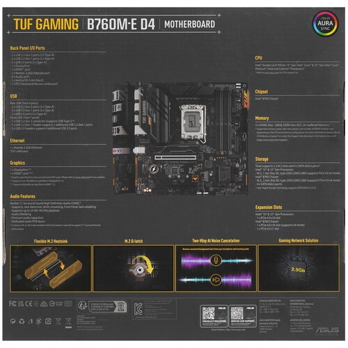 Материнская плата ASUS TUF GAMING B760M-E D4 90MB1E90-M0EAY0