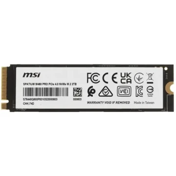 Твердотельный накопитель MSI 2000 Gb SPATIUM M480 Pro PLAY