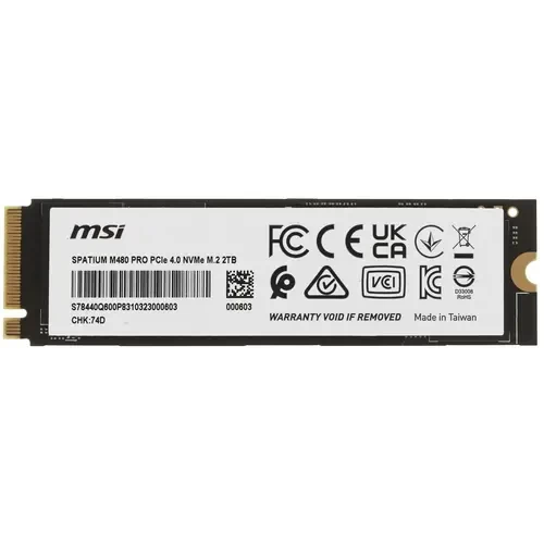 Твердотельный накопитель MSI 2000 Gb SPATIUM M480 Pro PLAY
