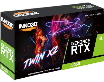 Видеокарта INNO3D (N30502-08D6-1711VA41) GeForce RTX 3050 8GB TWIN X2
