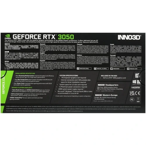 Видеокарта INNO3D (N30502-08D6-1711VA41) GeForce RTX 3050 8GB TWIN X2
