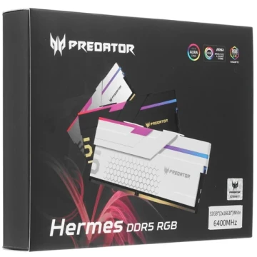 Оперативная память 32 Gb 6400 MHz Acer Predator Hermes RGB White (HERMES-32GB-6400-1R8-V1) (BL.9BWWR.390)