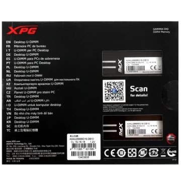 Оперативная память 16 Gb 2666 MHz ADATA XPG GAMMIX D10 Black (AX4U26668G16-DB10)