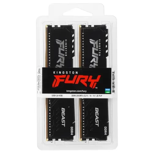 Оперативная память 32 Gb 2666 MHz Kingston FURY BEAST Black (KF426C16BB1K2/32)