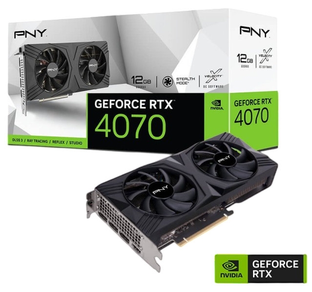Видеокарта PNY (VCG407012DFXPB1) GeForce RTX 4070 12GB VERTO Dual Fan DLSS 3