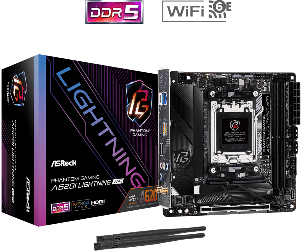 Материнская плата ASRock A620I PG LIGHTNING WIFI