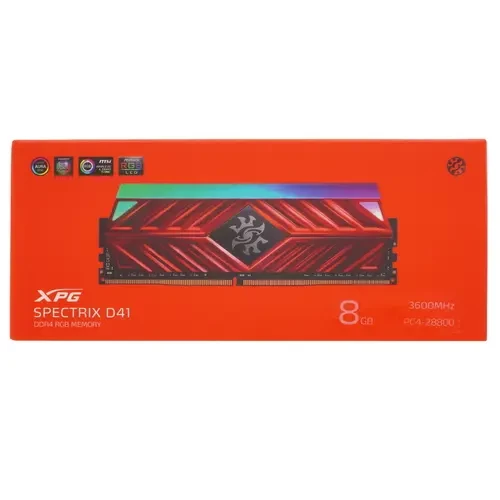 Оперативная память 8 Gb 3600 MHz ADATA SPECTRIX D41 RGB (AX4U36008G18I-SR41)