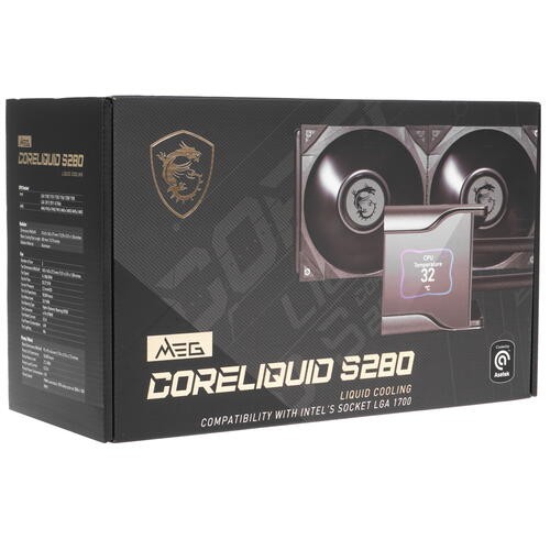 Система жидкостного охлаждения для процессора MSI MEG CORELIQUID S280 2X SILENT GALE Black 9S6-6A0431-001