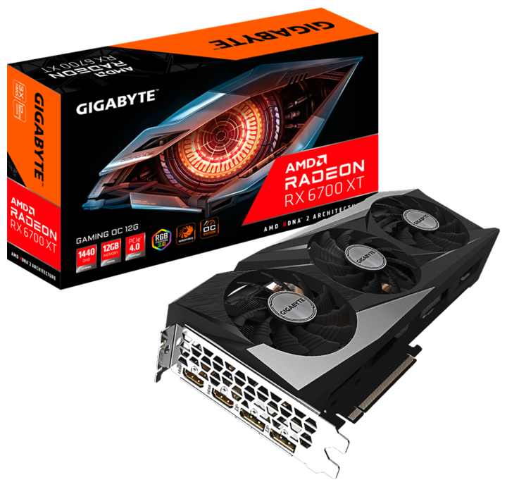Видеокарта Gigabyte (GV-R67XTGAMING OC-12GD) Radeon RX 6700 XT 12GB GAMING OC