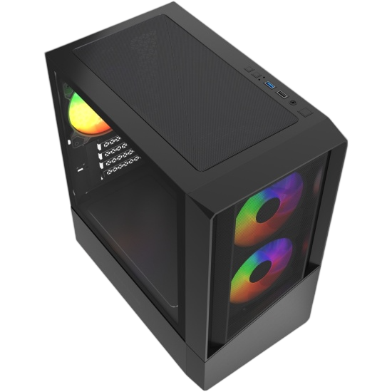 Компьютерный корпус Powercase Mistral Micro A15B FRGB Black (CMMA15B-L3)
