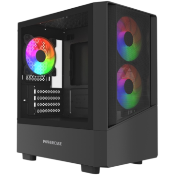 Компьютерный корпус Powercase Mistral Micro A15B FRGB Black (CMMA15B-L3)
