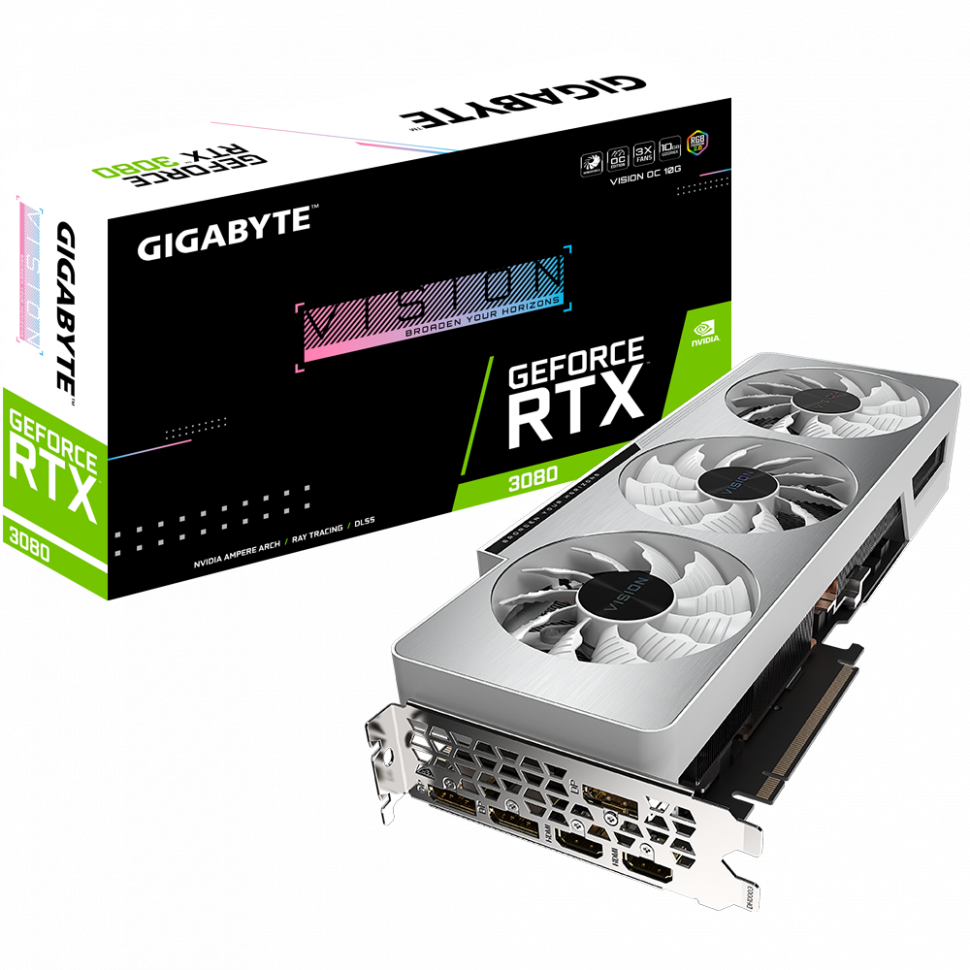 Видеокарта GIGABYTE (GV-N3080VISION OC-10GD) GeForce RTX 3080 10GB VISION OC
