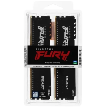 Оперативная память 32 Gb 3733 MHz Kingston FURY BEAST Black (KF437C19BB1K2/32)