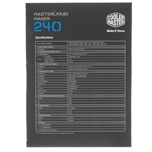 Система водяного охлаждения для процессора Cooler Master MASTER LIQUID MAKER 240 MLZ-N24L-C20PC-R1