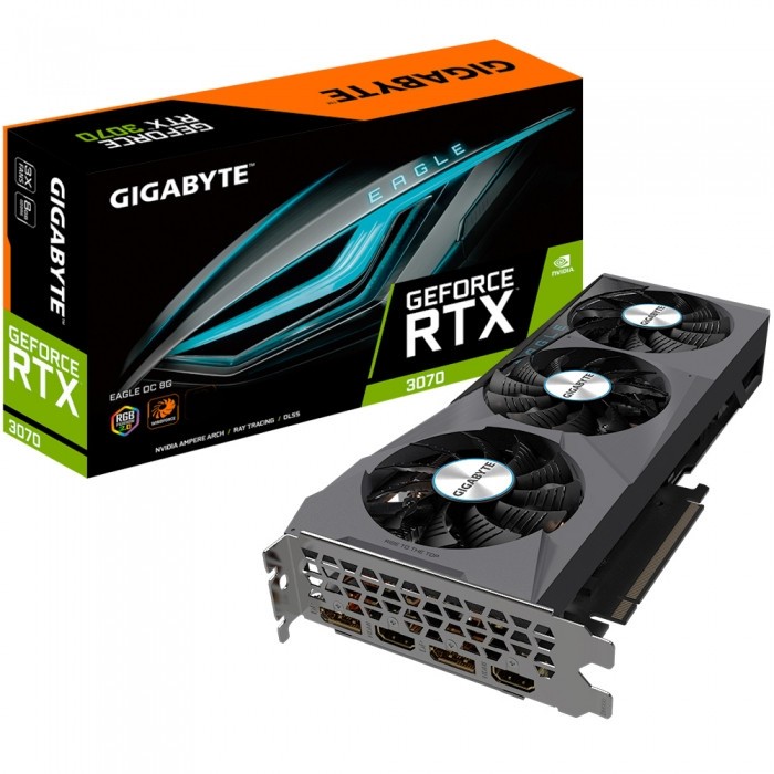 Видеокарта GIGABYTE (GV-N3070EAGLE-8GD) GeForce RTX 3070 8GB EAGLE