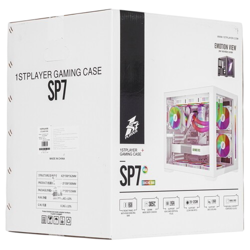 Компьютерный корпус 1STPLAYER STEAMPUNK SP7 EV EMOTION VIEW White (SP7-EV-WH)
