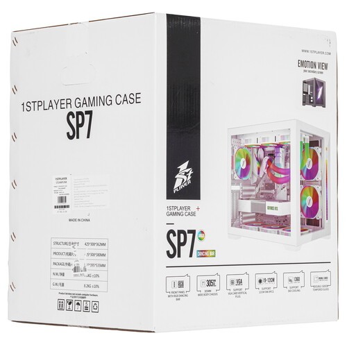 Компьютерный корпус 1STPLAYER STEAMPUNK SP7 EV EMOTION VIEW White (SP7-EV-WH)