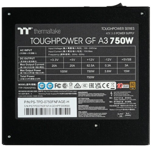 Блок питания Thermaltake 750W TOUGHPOWER GF A3 PS-TPD-0750FNFAGE-H 16 Pin (PCIe 5.0 Connector Cable Details)