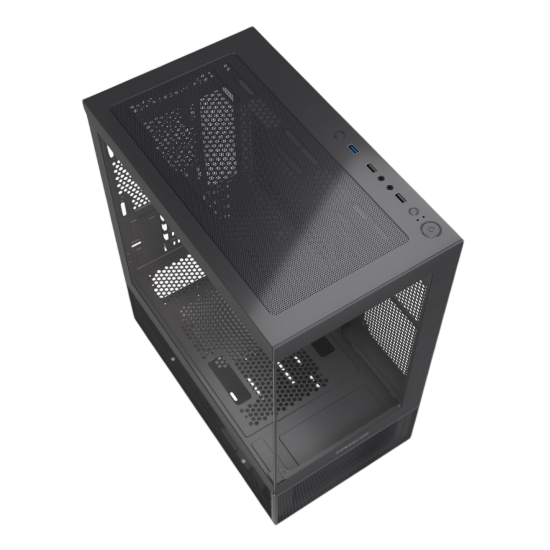 Компьютерный корпус Powercase Vision Micro M2 TG Black (CVMBM2-L0)
