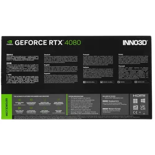 Видеокарта INNO3D (N40803-166X-187049N) GeForce RTX 4080 16GB X3