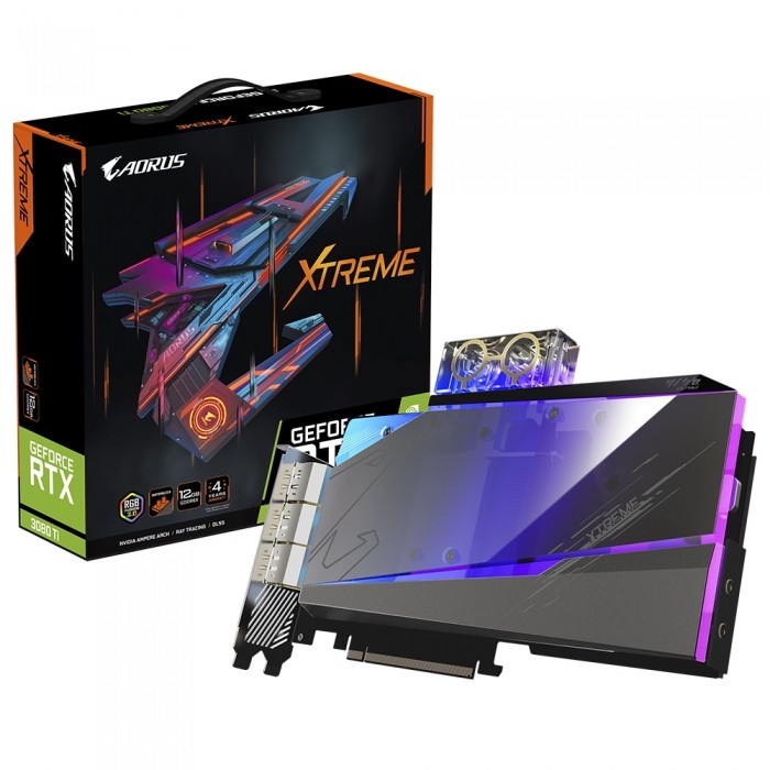 Видеокарта GIGABYTE (GV-N308TAORUSX WB-12GD) GeForce RTX 3080 Ti 12Gb AORUS XTREME WATERFORCE WB