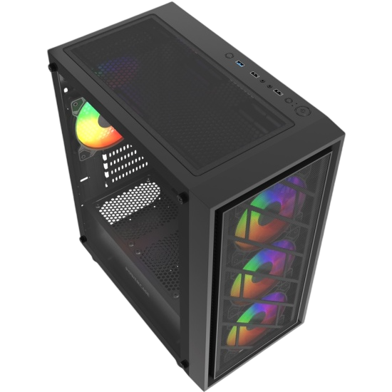Компьютерный корпус Powercase Mistral Micro EM16 FRGB Black (CMMEM16B-L4)