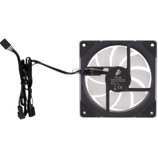 Вентилятор для корпуса 1STPLAYER FC7 ARGB Black (FC7-BK-1IN1)