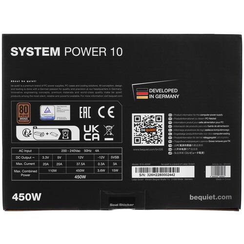 Блок питания Be Quiet! 450W SYSTEM POWER 10 BN326