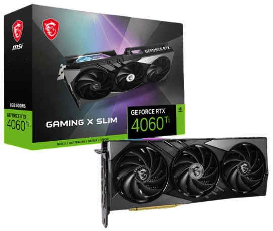 Видеокарта MSI (RTX 4060 Ti GAMING SLIM 8GB) GeForce RTX 4060 TI 8GB GAMING SLIM