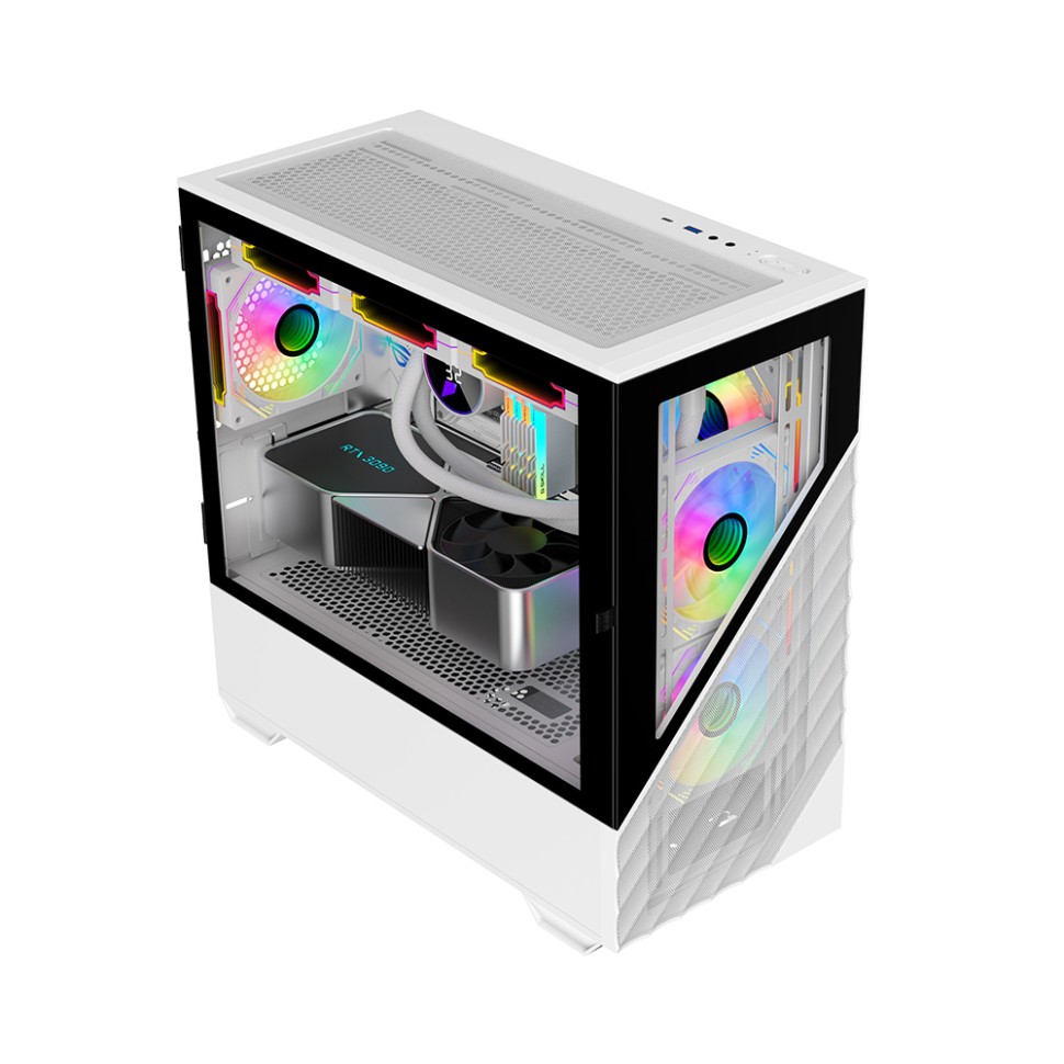 Компьютерный корпус 1STPLAYER DK D7 LED White (D7-WH-3F1-W)