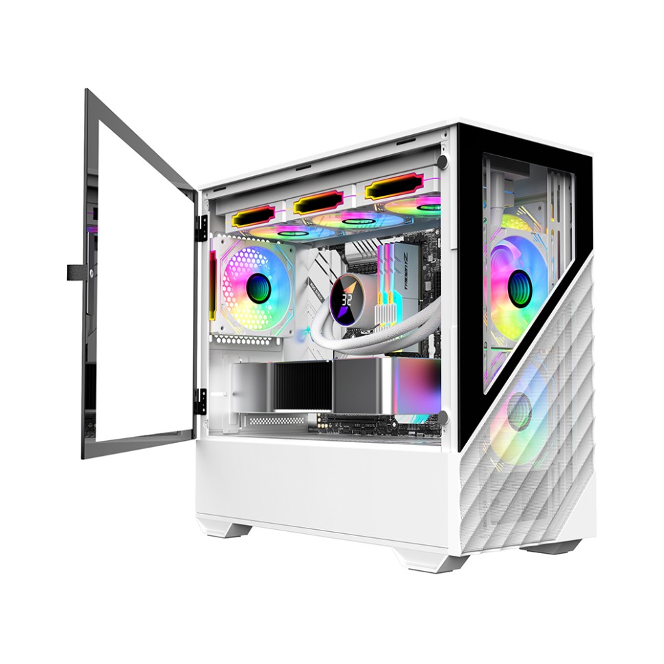 Компьютерный корпус 1STPLAYER DK D7 LED White (D7-WH-3F1-W)