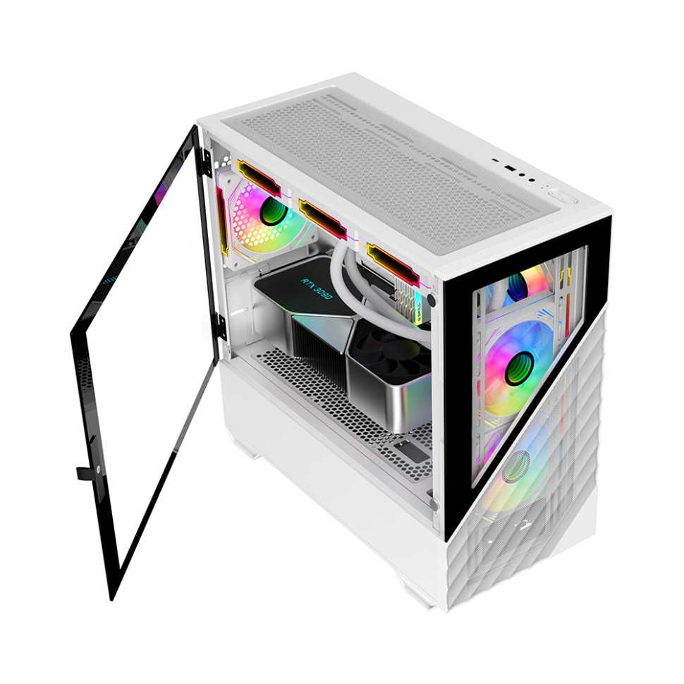 Компьютерный корпус 1STPLAYER DK D7 LED White (D7-WH-3F1-W)