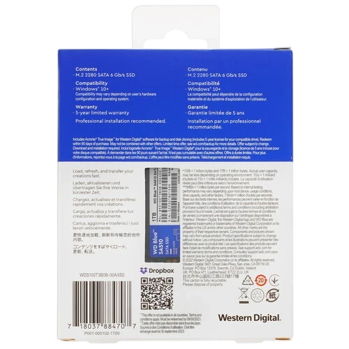 Твердотельный накопитель Western Digital 1000 Gb Blue (WDS100T3B0B)