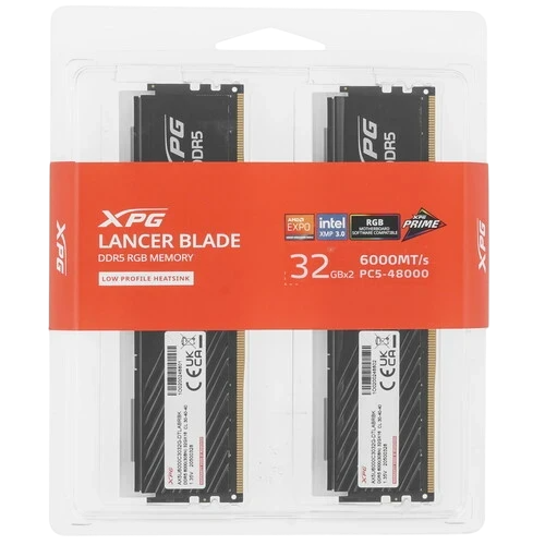 Оперативная память 64 Gb 6000 MHz ADATA XPG LANCER Blade RGB (AX5U6000C3032G-DTLABRBK)