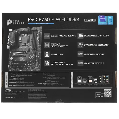 Материнская плата MSI PRO B760-P WIFI DDR4