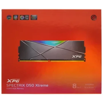Оперативная память 16 Gb 5000 MHz ADATA SPECTRIX D50 XTREME GUNMETALL Grey RGB (AX4U50008G19M-DGM50X)