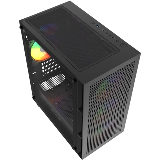 Компьютерный корпус Powercase Mistral Micro EM17 ARGB Black (CMMEM17B-A4)